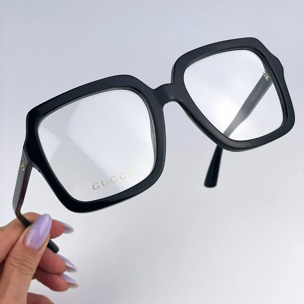 Gucci GG1318O 001 BRAND NEW Eyeglasses Black Square Women